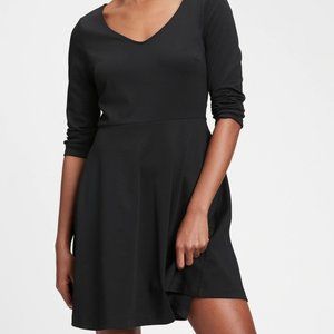 GAP Black Ponte Flare Dress